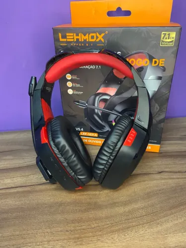 fone de ouvido Headset Gamer sem Fio Led RGB Lehmox LEF-1031A an2