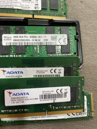 Memória notebook DDR4 16GB 3200A + NVMe 512GB