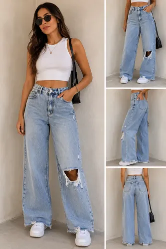 Calça jeans wide leg