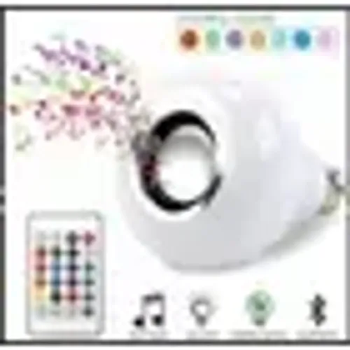 Lampada Bluetooth Led Colorido Rgb Branco Caixa Som Musical