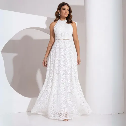 Vestido para ensaios ou cerimônia casamento frente única 