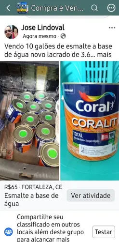 Tinta esmalte a base de água