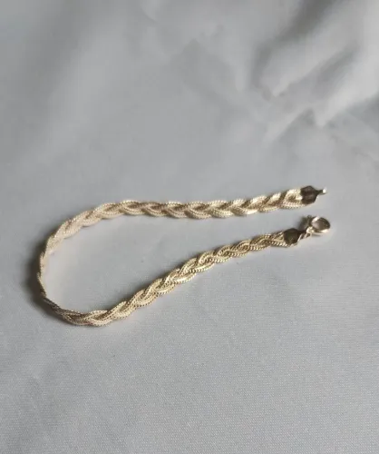 Pulseira de Prata 925 modelo Espinha de Peixe 19 cm