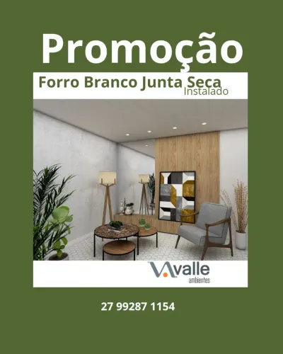 Forro PVC Branco Liso Junta Seca - Promoção