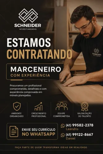 Vaga Para marceneiro com experiência