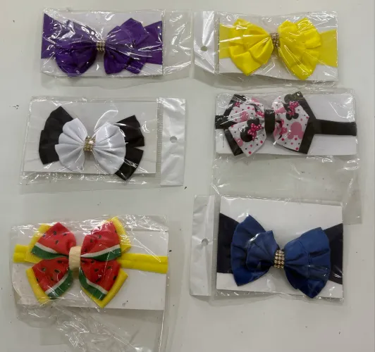 Kit 6 laços bebê menina - faixa novos
