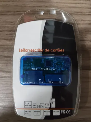 Leitor de Cartão Universal All in 1 Retrô Translúcido Azul NOVO - LACRADO