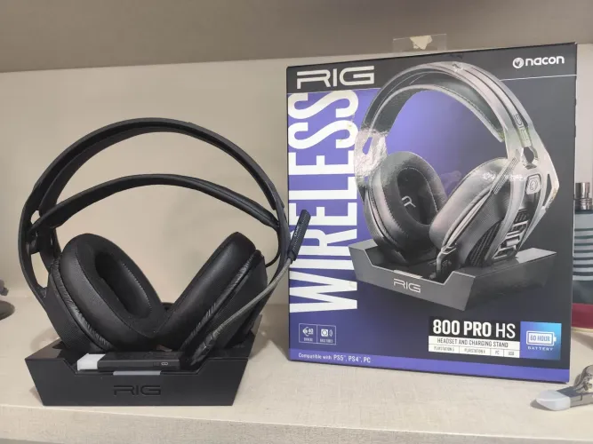 Headset Gamer RIG 800 PRO HS Sem Fio PS5 PS4 PC Original + Base Carregadora