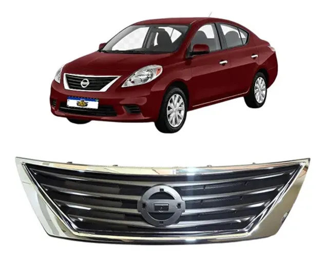 Grade Radiador Nissan Versa 2011 2012 2013 2014 Cromada Preto Cromado