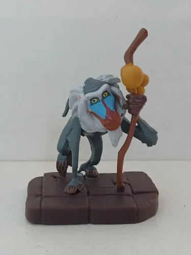 BONECO MINIATURA ORIGINAL DISNEY REI LEÃO MACACO BABUINO RAFIKI COLADO NA BASE