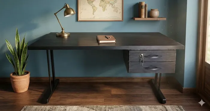 Mesa escritório reta com gavetas 120x60 Entregamos com frete