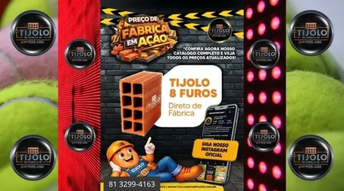 tijolo 8 furos para muros e paredes 
