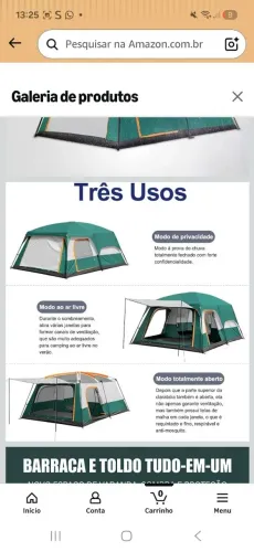 Barraca de Camping 6 até 12 pessoas