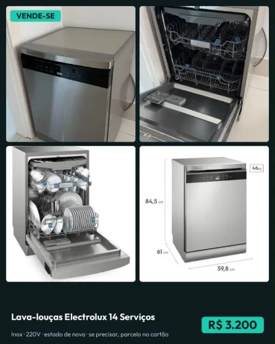 Lava-louças Electrolux 14 Serviços Inox 220V