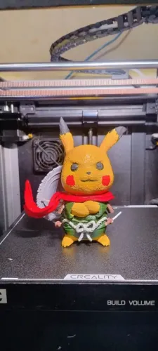 Pikachu Samurai em 3D - feita na creality K2 - filamento Voolt