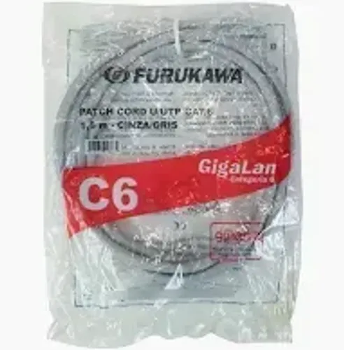 Cabo de rede C6 U/UTP 1,5m cinza Furukawa