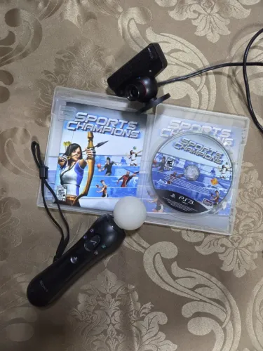 Excelente Kit PlayStation Move com câmara e controle bastão + Jogo Sports Champions PS3