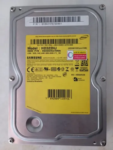 HD / HDD 320GB 100% Saudável