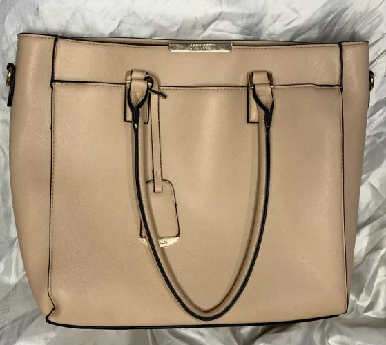 Bolsa Grande Satinato cor bege