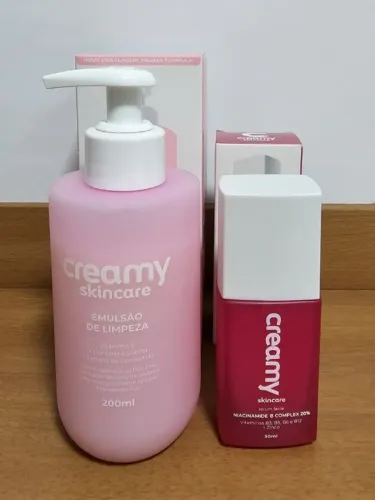 Kit CREAMY - Emulsão de Limpeza + Sérum Fortalecedor Antioleosidade Niacinamide B