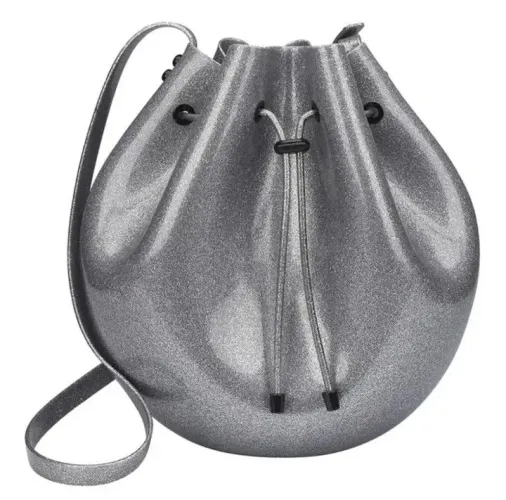 Melissa: Bolsa Sac Bag prata glitter - Nova, nunca usada