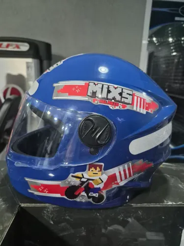 Capacete Infantil Mixs Azul Tamanho 54 | Usado Apenas 1 Vez | Praticamente Novo