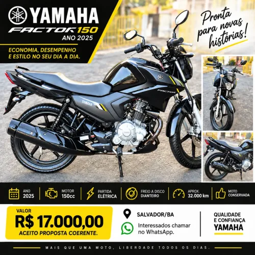 Vendo Yamaha Factor 150, ano/modelo 2025/2025,