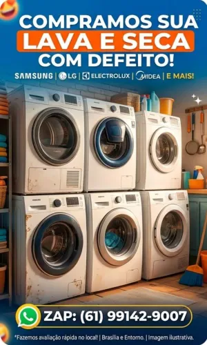 Compramos lava e seca com defeitos samsung lg philco midea 