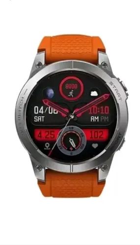 Smartwatch zeblaze stratos 3 com gps sport premium - pulseira laranja
