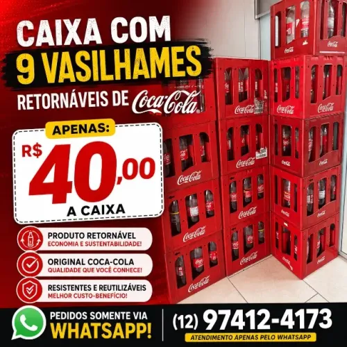 Coca retornável 2L + engradado
