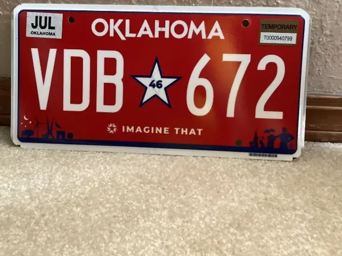 Placa Carro Americana Oklahoma Imagine That original de automóvel