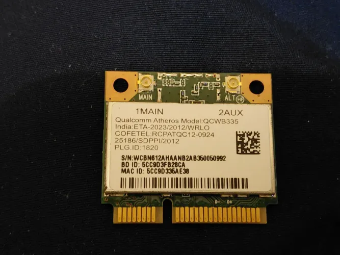 Placa de rede sem fio Atheros QCWB335 WiFi + Bluetooth BT /para notebooks.