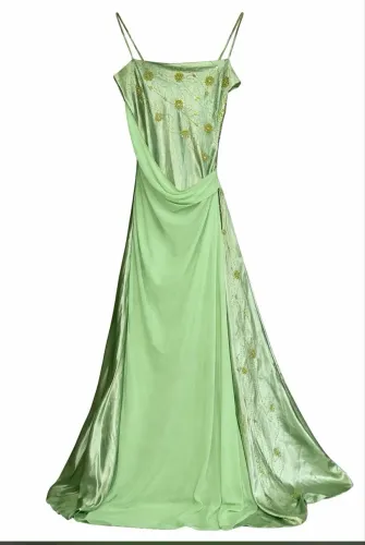 VESTIDO DE FESTA VINTAGE VERDE