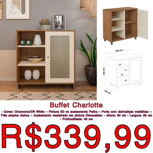 Buffet Aparador Charlotte perfeito para pequenos espaços / frete grátis / pague na entrega