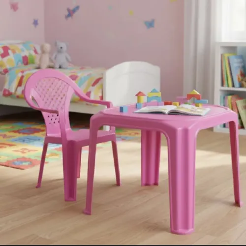 Mesinha infantil Rosa + Cadeira
