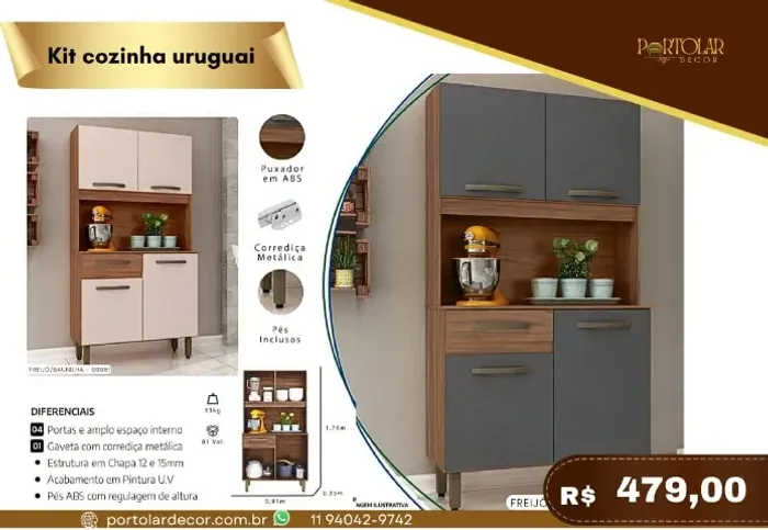 Kit Cozinha Uruguai, a pronta entrega