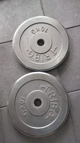 Par de Anilhas Olímpicas Emborrachadas TRIBO 10kg - Furação 50mm