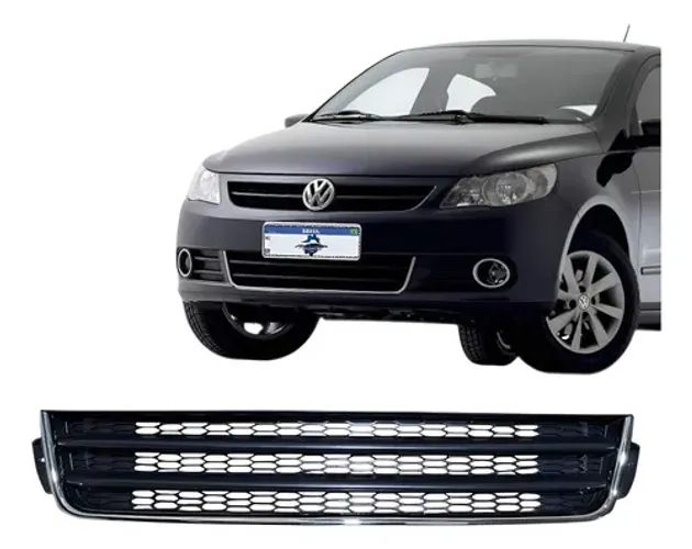 Grade Inferior Gol Saveiro Voyage G5 2009 2012 Friso Cromado Preto Friso Cromado
