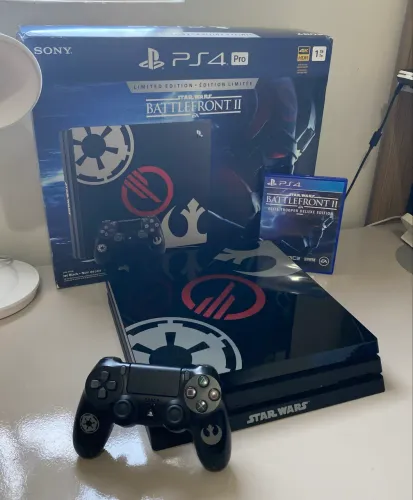 Ps4 Pro 1tb DESBLOQUEADO Edição limitada Star Wars Battlefront II 