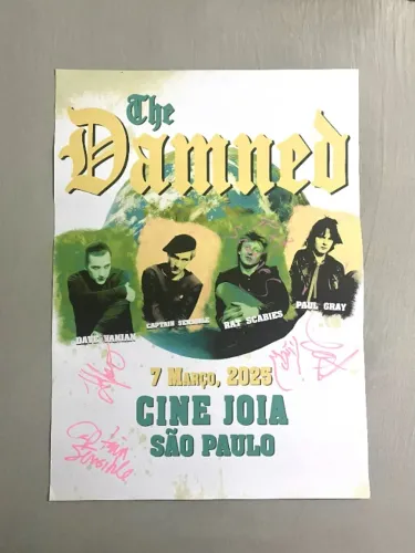 Pôster The Damned Autografado Show São Paulo 2025