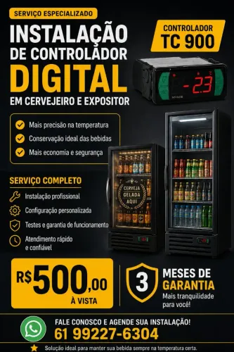 Instalação de controlador digital de temperatura -tc900 y39- ek3030