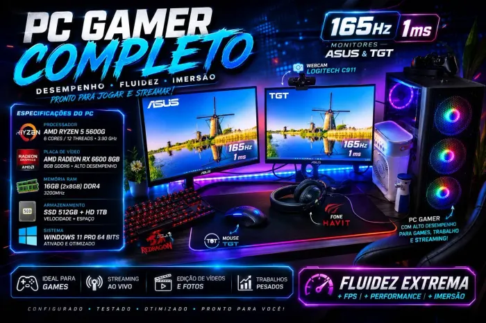 ? VENDO SETUP GAMER COMPLETO - PRONTO PARA USAR! ?
