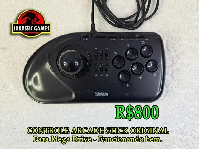 Controle Arcade Stick Original Para Mega Drive