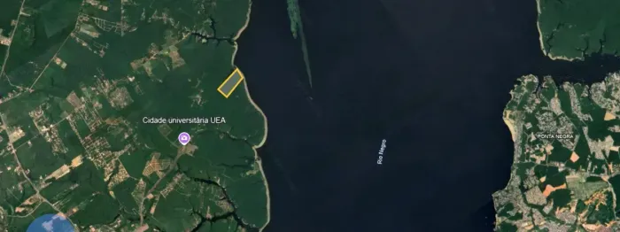 Àrea próx a Cidade Universitária, 32,4 hectares á margem direita do Rio Negro, 372 metros 