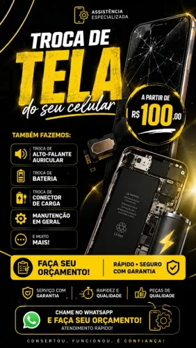 TROCO A TELA DO SEU CELULAR
