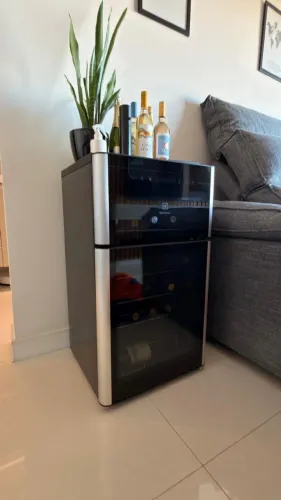 Adega Vinho Climatizada Electrolux 29 Garrafas 2 Portas Dual Zone e Acabamento Inox