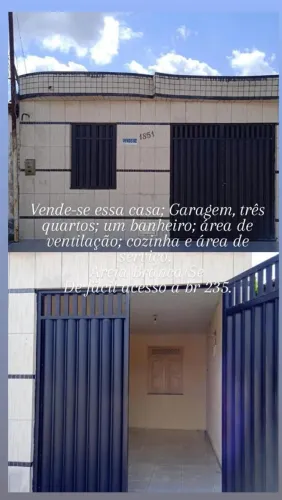 Vende-se casa na cidade de Areia Branca-SE.