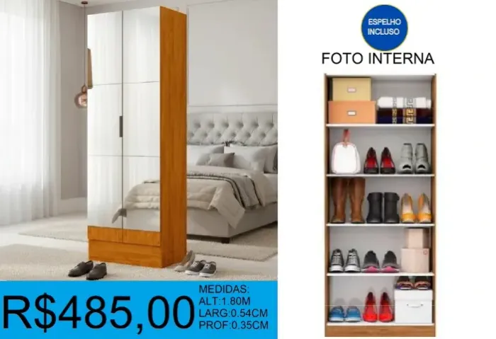 SAPATEIRA - MULTI USO -ESPELHADO - COMPRE HOJE E  RECEBA EM ATÉ 72 HORAS 