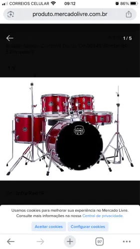 Bateria instrumental ótima novíssima 