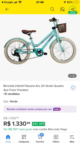 Bicicleta aro 20 Btwin